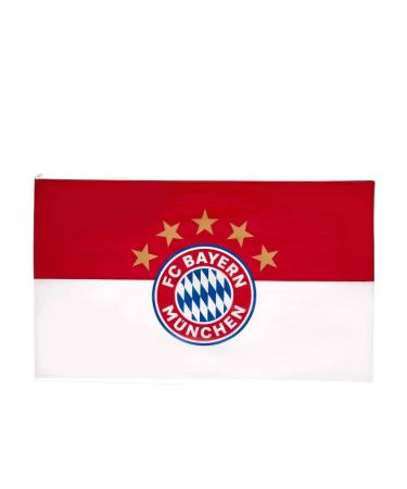 FC Bayern Munich hoist flag flag - 5 star logo - 250 x 150 cm - Plus free 1 x FCB autograph card of our choice