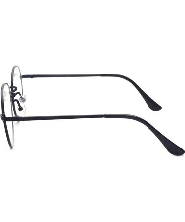 ALWAYSUV Retro Metal Frame Round Mirror Glasses | Classic Black Clear Lens Decorative Eyewear for Men & Women - Buy Online on GoSupps.com