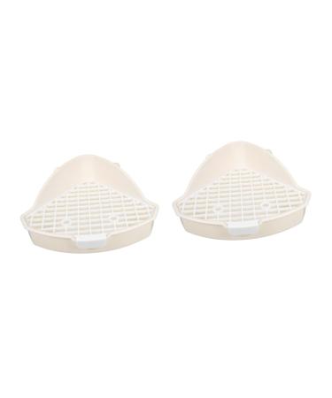 Yardwe 2pcs Rabbit Triangle Potty Toilet Guinea Pig Enclosure Guinea Pig Potty White Pet Hamster Abs 25.00X19.00X10.00CMx2pcs Whitex2pcs