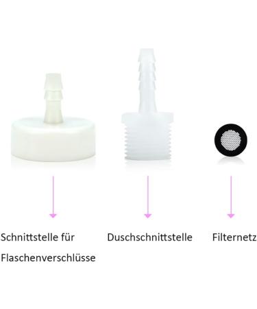 SMGKB Shower Analdusch Set - Enema Syringe for Men & Women | Includes 1 Bottle Closure & Shower Interface | 150cm Hose - Black - Buy Online on GoSupps.com