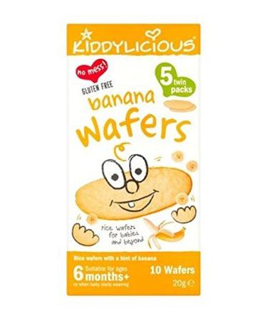 Kiddylicious Banana Wafers 10 Wafers 20G 6+ Months - Pack of 2