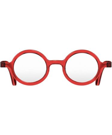 LONDON MOLE Round Reading Glasses in Transparent Red 2.0x - Stylish Men's Women's Unisex Cool Readers with Spring Hinges - Buy Online on GoSupps.com