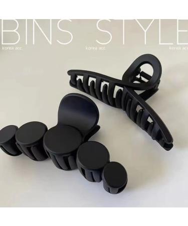 YOOOYOOO Black Hair Claw Clips - Lightweight, Strong Hold Matte Jaw Clips for Thick, Thin, Curly Hair - Vintage 90's Style for Women & Girls - Includes Organza Storage Bag - Buy Online on GoSupps.com