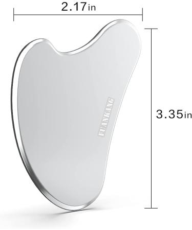 Stainless Steel Gua Sha Facial Tool for Face Massage - FUANKANG Silver - Buy Online on GoSupps.com