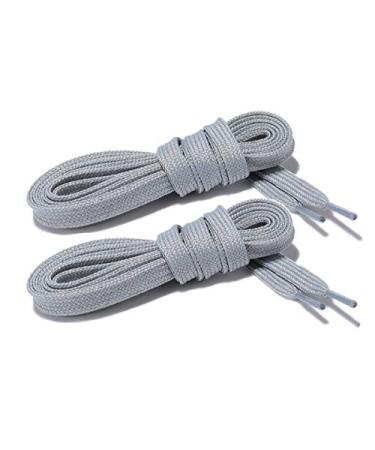 Wide Flat Athletic Shoelaces with Wide Shoelaces Flat Shoe Laces 2 Pairs 8 Color8 Size for Sneakers and Shoes 54" inches (137 cm) Gray