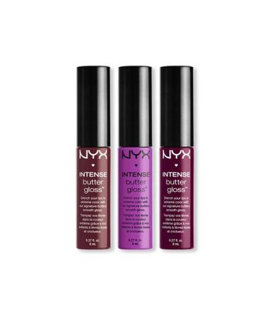 NYX Strong Butter Shine 3 Piece Set #04 - (Oatmeal Rasin / Berry Swirl / Black Cherry Tartan)
