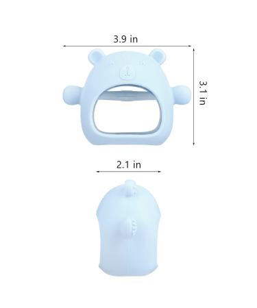 2 Pack Bear Shape Silicone Baby Teething Toys for 3+ Months Infants - BPA Free, Hand Pacifier for Breastfeeding Babies - Pink+Blue - Buy Online on GoSupps.com