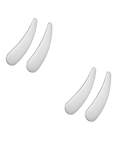 Healeved 4 Pcs Cosmetic Spatula Mini Makeup Spatula Rod Eye Cream Spatula Face Spatula Spoon Stainless Steel 1 g (Pack of 1) As Shownx2pcs