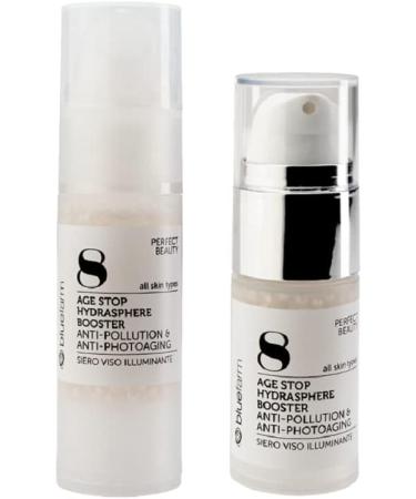 Blue Farm Srl BLUE FARM 8 Age Stop Hydrasphere Booster antipollution antiphotoaging 30 ml Hyperbrightening face serum with beads Disadvantages oxidation glycation and dehydration - Buy Online on GoSupps.com
