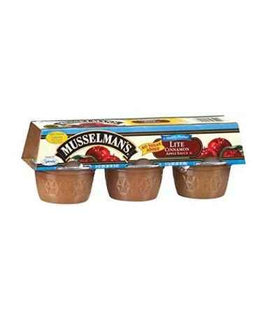 Musselman's No Sugar Added Lite Cinnamon Apple Sauce (Pack of 3) 6 - 4 oz Cups per Pack (18 Cups Total)