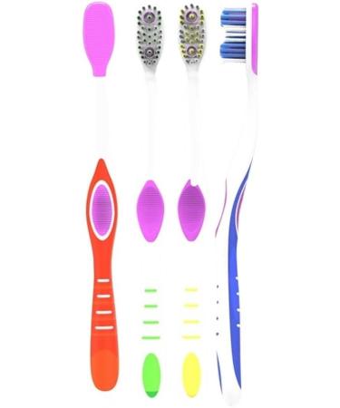 8 Pieces Extra Soft Bristle Toothbrush Set - Adult Oral Care & Tongue Cleaner | Family Pack for Effective Tooth Whitening - Buy Online on GoSupps.com