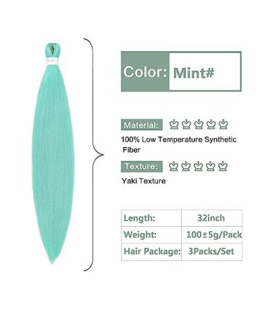 YDDM 32-Inch Pre-Stretched Mint Braiding Hair Extensions - Jumbo Braids 3 Packs for Artistic Hairstyles - Buy Online on GoSupps.com