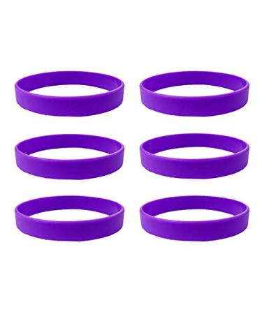 HSQCEZ 6 Pcs Solid color Silicone Bracelets Wristbands for Sports club, group Games, Kids Play, Party Favors Adults Fashion Party Sports Accessories, Plain Solid color Wristbands Unisex (colour Bracelet) Purple