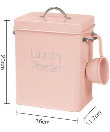 Washing Powder Can Metal 4L Retro Washing Powder Box with Dosing Iron Spoon Household Washing Powder Container Detergent Box with Lid Storage Box Powder Detergent Storage 16 cm x 11.7 cm x 20 cm Pink - Buy Online on GoSupps.com