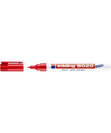 edding 8020 Skin Marker Red 1mm Round Nib - Dermatologically Tested Skin Pen for Writing and Marking - Temporary Tattoo Pen - 1 Pen - Red - Buy Online on GoSupps.com