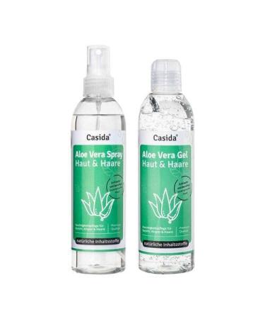 Casida aloe vera set - aloe vera gel & aloe vera spray - intensive moisture care for skin & hair - from the pharmacy - 2x 200 ml - Buy Online on GoSupps.com