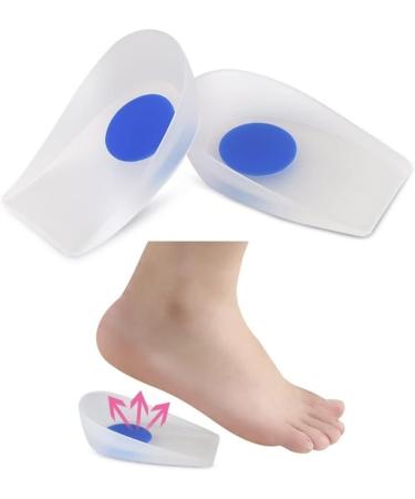 Premium Silicone Heel Cups for Pain Relief & Shock Absorption | Men s Inserts for Heel Spurs | Large Transparent Blue Core - Buy Online on GoSupps.com
