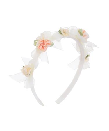 IYOU Flower Wedding Headband Ivory Bowknot Hair Bands Birthday Party Hair Accessories for Girls