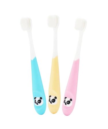 SEWOART 3pcs toothbrush children's teeth clean brush - -Toy children's cleaning brush three-dimensional training brush Abs