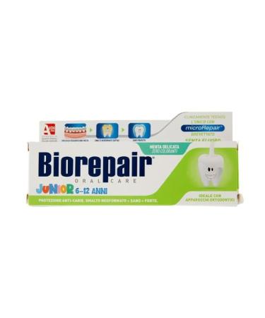 BioraPair Junior toothpaste 6-12 years 6-pack of 75 ml toothpaste for children without fluorine with vitamin E antioxidants for healthy gums refreshingly taste mint
