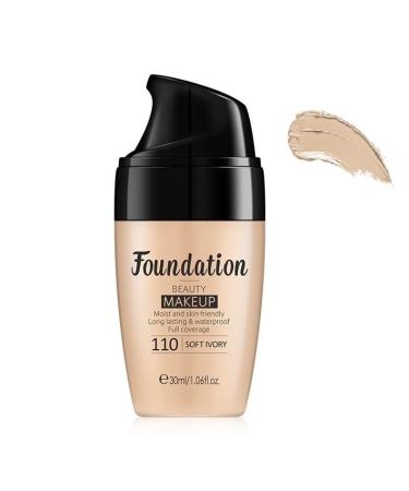 Liquid Foundation, Natural Moisturizing Concealer - Natural Shine Finish - Full Coverage - Buildable Lightweight Foundation for Sensitive & Dry Skin, 0.1 fl. oz.