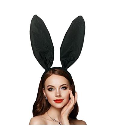 LOPURO Black Bunny Ears Headband Sexy Rabbit Ear Hair Band Bunny Costume Accessories for Women Halloween Party Cosplay