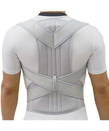 Brace Support Back Shoulder Straightener Belt Corset Upper Back Pain Relief Posture Corrector Strap Cervical Spine Belt (Color : Black Size : S) vision Silver S