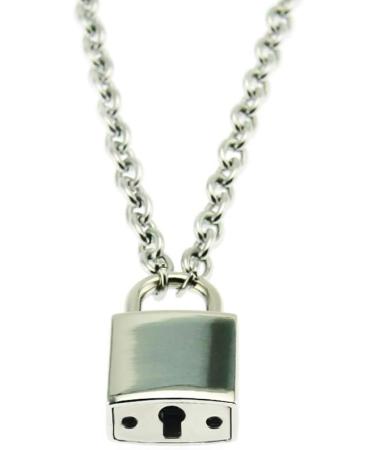 Mumaya Women's Chocker Necklace with Lock Pendant Stainless Steel Chain Necklace Lock Key Pendant Pendant Necklace Couple Padlock Necklace - Buy Online on GoSupps.com