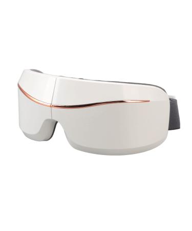 Eye massage device with heating and intelligent Bluetooth music via USB rechargeable electrical eye massage mask for dry eyes migraines and dark circles (white)