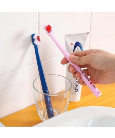 Solajun Couple Toothbrush Set - Heart-Shaped Soft Bristle Oral Brushes, Lover Gift (Blue/Pink) - Buy Online on GoSupps.com