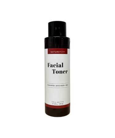 Facial Toner by NATUREPOP - Oil Free BHA Rose Water Witch Hazel and Vitamin C - Acne & Pore Sebum Control 200 mL / 6.76 oz Made in Korea