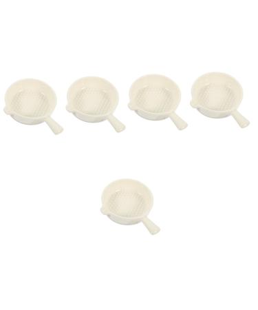 OUNONA 5pcs Dumpling Seasoning Plate Soy Sauce Dishes Dipping Bowls Ceramic Sauce Dishes Soy Sauce Bowl with Handle Oil Guide Plate Mini Appetizer Bowl White Small Seasoning Food Ceramics 10.8X7.5X2.5CMx5pcs Whitex5pcs