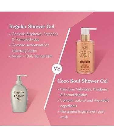 Shower Gel with Coconut & Ayurveda | Sulphate & Paraben Free | 100% Vegan | 200ml | International Shipping Available - Buy Online on GoSupps.com