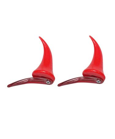 minkissy 2 Pairs Horns Clips Halloween Horns Clips Devil Ears Headband Clips Halloween Costume Accessories Halloween Party Favors Devil Horns Hair Clips Clothing Child Props