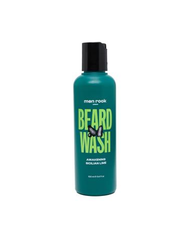 Men rock invigorating beard shampoo with Sicilian lime and caffeine: stimulates hair growth moisturizing and plasticizing calms itching 100 ml