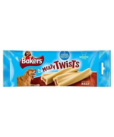 Bakers Medium Dog Treats Meaty Twists 2 x 180g (Pack of 2)