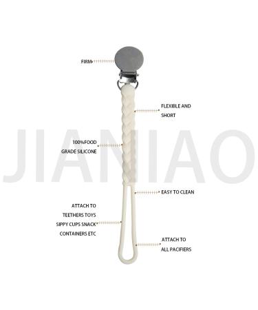 JIANIAO Silicone Pacifier Clip - One-Piece Beaded Design, 100% Silicone Strap for Pacifiers, Teethers & Toys - Buy Online on GoSupps.com