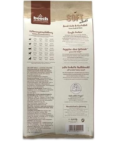 Bosch HPC Soft Land Duck & Potato - Grain-Free Half-Moist Dog Food for All Breeds | Single Protein | 12.5 kg Pack - International Shipping Available - Buy Online on GoSupps.com
