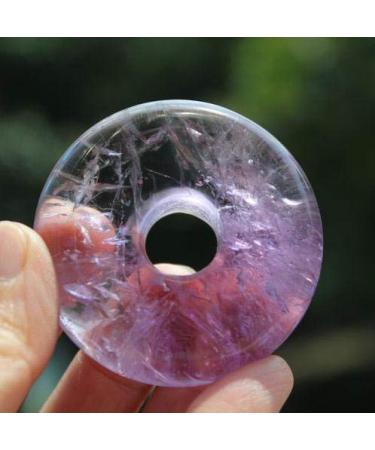 5216mm Amethyst Quartz Natural Crystal Circle Carved74g ningxiao