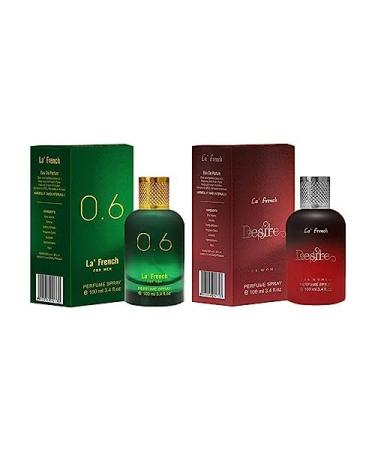 thakor craft La French 0.6 & Desire Perfume Combo for Men & Women | 100ml + 100ml Eau De Parfum | Long Lasting Luxury Fragrance Set | Premium Scent | Perfume Gift Set (Pack of 2)