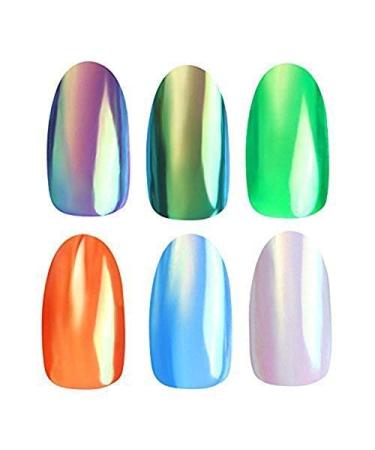 MEILINDS Mermaid Chrome Nail Powder - Opal Chrome Pigment for Nail Art - Iridescent Manicure Pigment with Silicone Brush - 1g - Buy Online on GoSupps.com