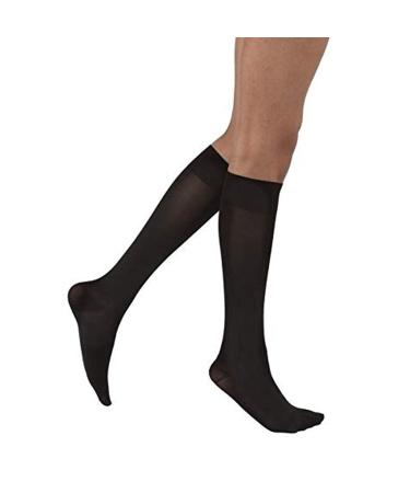 JOBST Opaque Knee High 15-20 mmHg Compression Stockings Closed Toe Medium Classic Black Classic Black Medium