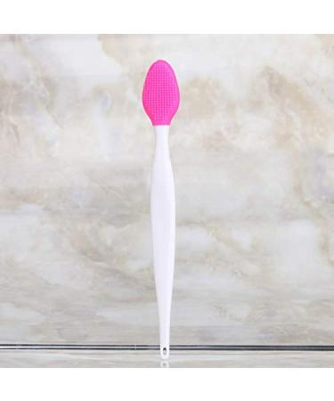 BULABULA 2 x Lip and Nose Scrub Brush Silicone Exfoliating Lip Brush Double-Sided Soft Lip Nose Exfoliator Scrubber Tool Pink.