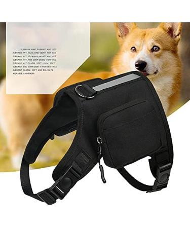 NC Dog Saddle Bags Durable Dogs Harness Back Pack with Reflective Tape for Travel Camping Hiking Medium & Large Dog (M Black) M Black - Buy Online on GoSupps.com