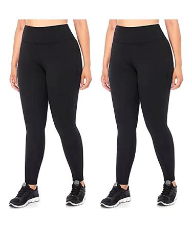 Hi Clasmix Plus Size Leggings for Women 1X-4X-High Waisted Tummy Control  Workout Super Soft Black Leggings Yoga Pants 01b-2 Pack Black Black 3X-Large