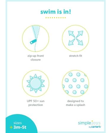 Simple Joys by Carter's Baby Girls' 12M Navy Floral Zipper One Piece Swimsuit - Buy Online on GoSupps.com