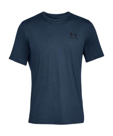 Under Armour Men's Sportstyle Left Chest Short-sleeve T-shirt Standard Large Academy Blue (408)/Black