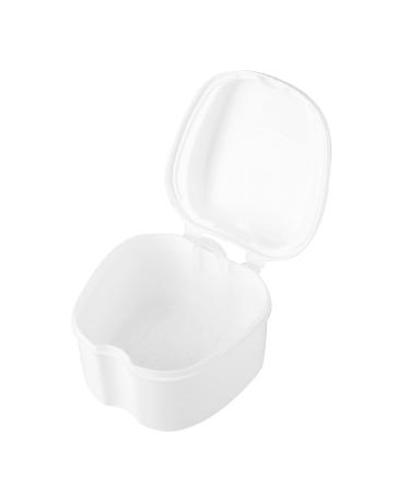 Qanyegn prostheses storage box white dental prosthesis prosthesis box teeth storage box with filter sieve container storage box for braces or dentures clean and store