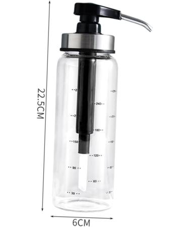 COLLBATH Canning Jars Clear Vinegar Container Honey Storage Containers Salad Sauce Bottle Honey Glass Dispenser Liquid Dispenser Oil Vinegar Cruet Syrup Bottle Press Mouth Stainless Steel 22.5x6x6cm Black - Buy Online on GoSupps.com
