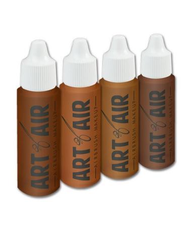 Art of Air Dark Complexion Airbrush Makeup System - 4pc Set with Foundation, Blush, Bronzer, Shimmer & Primer - Buy Online on GoSupps.com